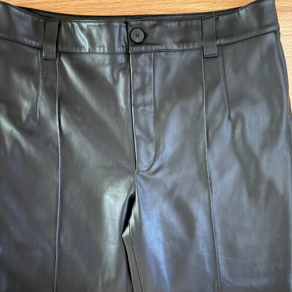 Zara Faux Leather Front Seam Wide Leg Pants Size XL - Picture 5 of 10